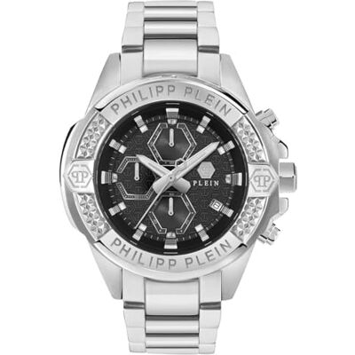 Philipp Plein Reloj analógico de Cuarzo para Hombre 32031697, Plata, Talla única, Pulsera Philipp Plein Reloj analógico de Cuarzo para Hombre 32031697, Plata, Talla única, Pulsera
