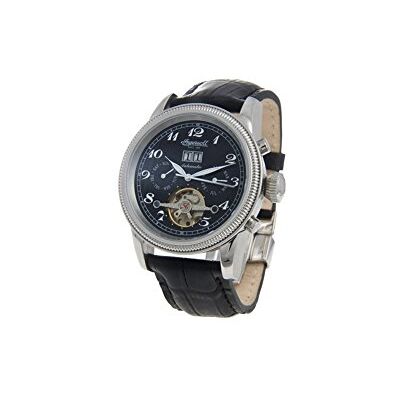 Ingersoll Reloj analógico de caballero automático con correa de piel negra sumergible a 30 metros Ingersoll Reloj analógico de caballero automático con correa de piel negra sumergible a 30 metros