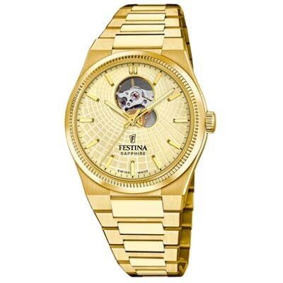 Festina Swiss Made Reloj Automático Hombre de Acero Inoxidable 316l Dorado Festina Swiss Made Reloj Automático Hombre de Acero Inoxidable 316l Dorado