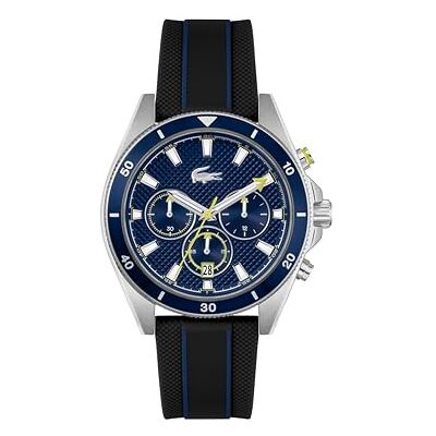 Lacoste Reloj Cronógrafo de Cuarzo para Hombre Colección MAINSAIL con Correa de Silicona Negra Lacoste Reloj Cronógrafo de Cuarzo para Hombre Colección MAINSAIL con Correa de Silicona Negra