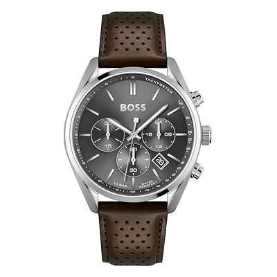 Boss Reloj Cronógrafo de Cuarzo para Hombre 44mm Colección Champion con Pulsera de Acero Inoxidable o de Cuero, Función de Fecha, 3 Subdiales, Resistencia al Agua 10ATM Boss Reloj Cronógrafo de Cuarzo para Hombre 44mm Colección Champion con Pulsera de Acero Inoxidable o de Cuero, Función de Fecha, 3 Subdiales, Resistencia al Agua 10ATM