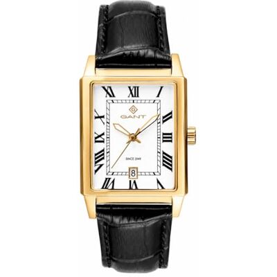 GANT Staten Island Reloj de Pulsera para Hombre, Acero Inoxidable, Correa de Piel Negra, Esfera Blanca, Cuarzo, 5 ATM GANT Staten Island Reloj de Pulsera para Hombre, Acero Inoxidable, Correa de Piel Negra, Esfera Blanca, Cuarzo, 5 ATM