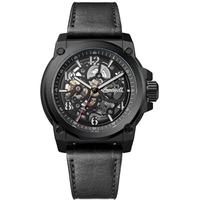 Ingersoll El Anvil Reloj automático para Hombre de 46,5 mm con Esfera Negra y Correa de Cuero Negra Ingersoll El Anvil Reloj automático para Hombre de 46,5 mm con Esfera Negra y Correa de Cuero Negra
