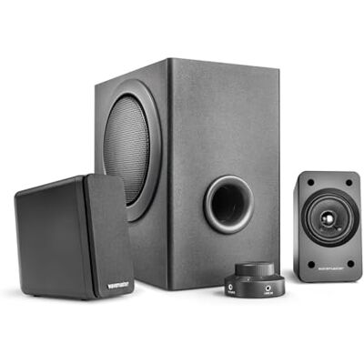 wavemaster MX3+ Sístema de Altavoces 2.1 Activos (50 Vatios) para el Uso con TV/Tableta/Smartphone/PC Negro (66503) wavemaster MX3+ Sístema de Altavoces 2.1 Activos (50 Vatios) para el Uso con TV/Tableta/Smartphone/PC Negro (66503)