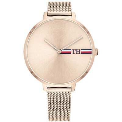 Tommy Hilfiger Reloj Analógico de Cuarzo para Mujer con Correa de Malla de Acero Inoxidable de Oro Rosa Tommy Hilfiger Reloj Analógico de Cuarzo para Mujer con Correa de Malla de Acero Inoxidable de Oro Rosa