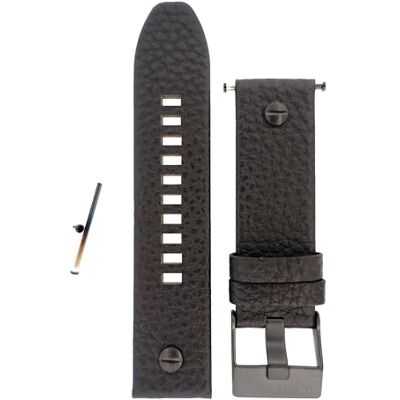 Diesel Relojes de pulsera para hombre, 24 mm, piel negra, correa de repuesto original para DZ7291, Negro, Correa Diesel Relojes de pulsera para hombre, 24 mm, piel negra, correa de repuesto original para DZ7291, Negro, Correa