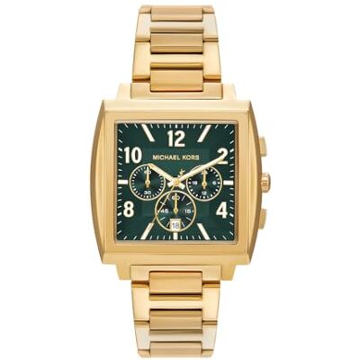 Michael Kors Rhys Herr 41 mm guldtonat rostfritt stål klocka, Michael Kors Rhys Herr 41 mm guldtonat rostfritt stål klocka,