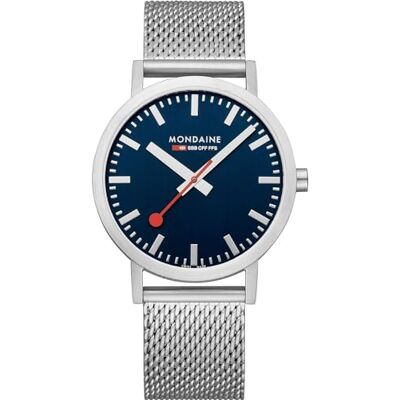 Mondaine Reloj analógico de Cuarzo para Hombre con Correa de Acero Inoxidable , Plata, Pulsera Mondaine Reloj analógico de Cuarzo para Hombre con Correa de Acero Inoxidable , Plata, Pulsera