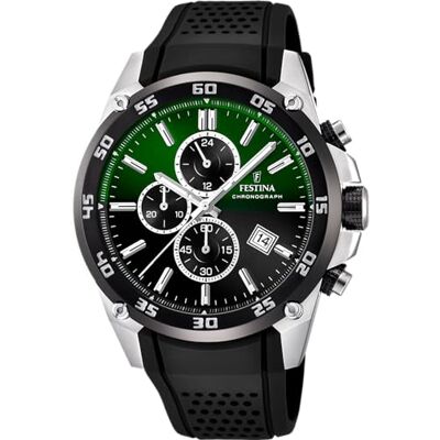 Festina Reloj Hombre Analógico de Acero Inoxidable y Caucho Negro F20330/B Festina Reloj Hombre Analógico de Acero Inoxidable y Caucho Negro F20330/B