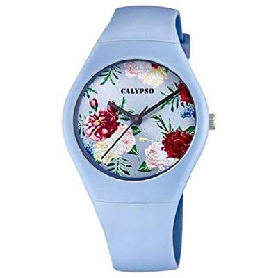 CALYPSO Reloj Modelo de la colección Sweet Time, Caja de 39 mm Azul con Correa de Caucho Azul Claro para señora CALYPSO Reloj Modelo de la colección Sweet Time, Caja de 39 mm Azul con Correa de Caucho Azul Claro para señora