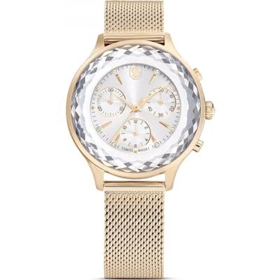 Swarovski Reloj Nova Chrono, Fabricado en Suiza, Brazalete de Metal, Tono Dorado, Acabado Tono Oro champán Swarovski Reloj Nova Chrono, Fabricado en Suiza, Brazalete de Metal, Tono Dorado, Acabado Tono Oro champán