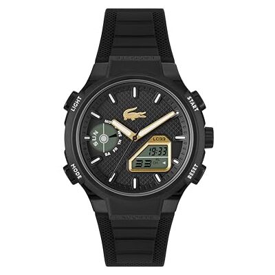 Lacoste Reloj de Cuarzo Multifuncional Analógico-Digital para Hombre Colección LC33 con Correa de Silicona Negra Lacoste Reloj de Cuarzo Multifuncional Analógico-Digital para Hombre Colección LC33 con Correa de Silicona Negra