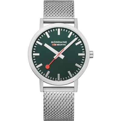 Mondaine Reloj analógico de Cuarzo para Hombre con Correa de Acero Inoxidable , Plata, Pulsera Mondaine Reloj analógico de Cuarzo para Hombre con Correa de Acero Inoxidable , Plata, Pulsera
