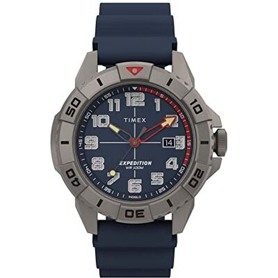 Timex Expedition North Reloj de 42 mm para Hombre, Silicona Azul, Esfera Azul, Caja de Titanio TW2V40800 Timex Expedition North Reloj de 42 mm para Hombre, Silicona Azul, Esfera Azul, Caja de Titanio TW2V40800