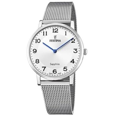 Festina Swiss Made Reloj Hombre Analógico de Acero Inoxidable 316l Plateado Movimiento de Cuarzo Cristal Zafiro de Alta Resistencia Resistente al Agua 5 ATM /5 Classic Steel Festina Swiss Made Reloj Hombre Analógico de Acero Inoxidable 316l Plateado Movimiento de Cuarzo Cristal Zafiro de Alta Resistencia Resistente al Agua 5 ATM /5 Classic Steel