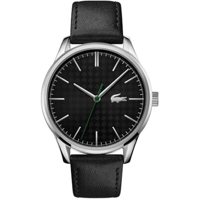 Lacoste Reloj Analógico de Cuarzo para Hombre Colección Vienna con Correa de Cuero Negra Lacoste Reloj Analógico de Cuarzo para Hombre Colección Vienna con Correa de Cuero Negra