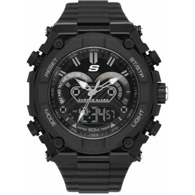 Skechers Reloj de Pulsera para Hombre, Esfera Negra, Correa de plástico, Pulsera, 50 mm, Negro Mate Skechers Reloj de Pulsera para Hombre, Esfera Negra, Correa de plástico, Pulsera, 50 mm, Negro Mate