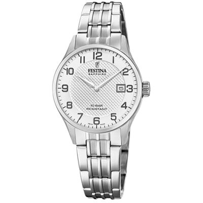 Festina Swiss Made Watch Silver Steel Strap, Women's Festina Swiss Made Watch Silver Steel Strap, Women's