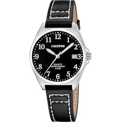 CALYPSO Reloj Mujer Analógico de Cuero Negro CALYPSO Reloj Mujer Analógico de Cuero Negro