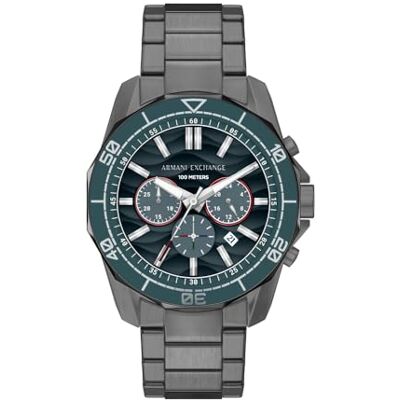 Giorgio Armani Reloj para Hombre, Movimiento cronógrafo de Cuarzo y Caja de 44 mm con Correa de Poliuretano Giorgio Armani Reloj para Hombre, Movimiento cronógrafo de Cuarzo y Caja de 44 mm con Correa de Poliuretano