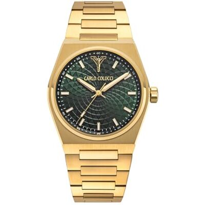 Carlo Colucci Reloj de Hombre de Cuarzo, Oro y Acero Inoxidable, Cristal de Zafiro Carlo Colucci Reloj de Hombre de Cuarzo, Oro y Acero Inoxidable, Cristal de Zafiro