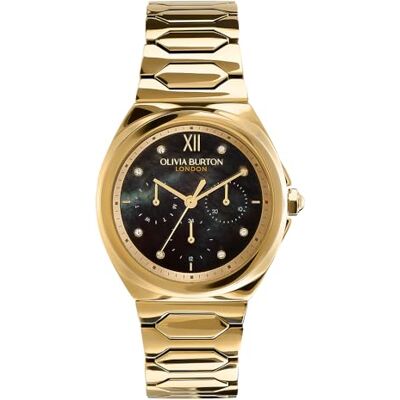 Olivia Burton Reloj Analógico de Cuarzo Multifunción para Mujer Colección Lustre Collection con Correa en Acero Inoxidable Olivia Burton Reloj Analógico de Cuarzo Multifunción para Mujer Colección Lustre Collection con Correa en Acero Inoxidable