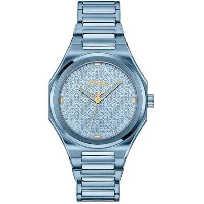 HUGO Reloj con Movimiento de Cuarzo de Tres Manecillas para Mujer Colección #Grail FOR Her con Correa de Acero Inoxidable Azul HUGO Reloj con Movimiento de Cuarzo de Tres Manecillas para Mujer Colección #Grail FOR Her con Correa de Acero Inoxidable Azul