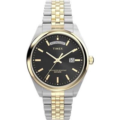 Timex Trend Reloj para Hombre, Pulsera de Acero Inoxidable Bicolor, Esfera Negra, Caja Bicolor, 41 mm, Timex Trend Reloj para Hombre, Pulsera de Acero Inoxidable Bicolor, Esfera Negra, Caja Bicolor, 41 mm,