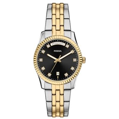 Fossil Scarlette Reloj de Acero Inoxidable Plateado de 34 mm para Mujer Fossil Scarlette Reloj de Acero Inoxidable Plateado de 34 mm para Mujer
