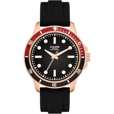 s.Oliver Reloj de Hombre – Redondo – Plata – 42 mm – Reloj de Metal con Movimiento de Cuarzo en la Correa de Silicona con Hebilla – Reloj analógico – Resistente al Agua 5 ATM – Resistente a los s.Oliver Reloj de Hombre – Redondo – Plata – 42 mm – Reloj de Metal con Movimiento de Cuarzo en la Correa de Silicona con Hebilla – Reloj analógico – Resistente al Agua 5 ATM – Resistente a los