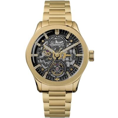 Ingersoll El Bronc Reloj automático para Hombre de 44 mm con Esfera de Cobre Negro y Correa de Acero Inoxidable en Oro Ingersoll El Bronc Reloj automático para Hombre de 44 mm con Esfera de Cobre Negro y Correa de Acero Inoxidable en Oro