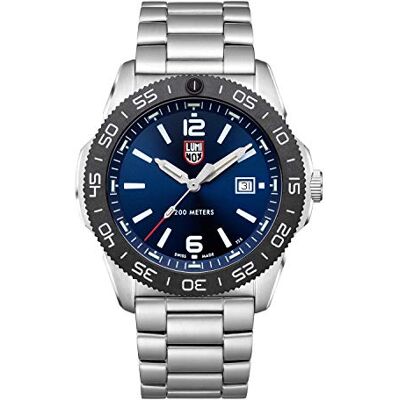 Luminox Pacific Diver Reloj de Hombre 44mm Reloj de Buceo en Plata/Azul con Pantalla de Fecha 200m de Resistencia al Agua Cristal de Zafiro Luminox Pacific Diver Reloj de Hombre 44mm Reloj de Buceo en Plata/Azul con Pantalla de Fecha 200m de Resistencia al Agua Cristal de Zafiro