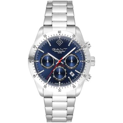GANT Greenfield Reloj cronógrafo para Hombre, Acero Inoxidable, Esfera Azul, Cuarzo, 10 ATM GANT Greenfield Reloj cronógrafo para Hombre, Acero Inoxidable, Esfera Azul, Cuarzo, 10 ATM