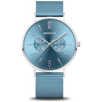 BERING 14240-809 Reloj de Cuarzo para Hombre con Caja de Acero Inoxidable Plateado de 40 mm y Esfera Azul, Correa milanesa, Cristal de Zafiro y Resistencia al Agua de 3 ATM BERING 14240-809 Reloj de Cuarzo para Hombre con Caja de Acero Inoxidable Plateado de 40 mm y Esfera Azul, Correa milanesa, Cristal de Zafiro y Resistencia al Agua de 3 ATM