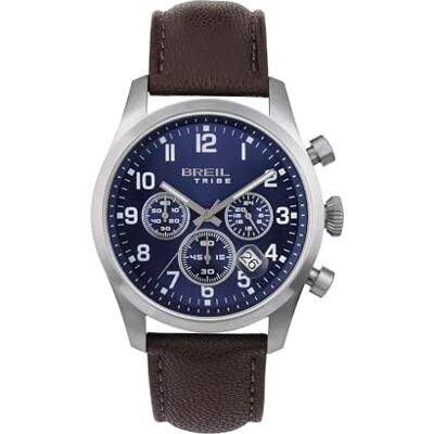 BREIL Reloj Hombre, Brazalete de Piel, Caja 42 cm Colección CLASSIC ELEGANCE, Movimiento Cuarzo Cosa Análoga, Resistente al agua hasta 50 metros, Ideas de regalos para Hombre BREIL Reloj Hombre, Brazalete de Piel, Caja 42 cm Colección CLASSIC ELEGANCE, Movimiento Cuarzo Cosa Análoga, Resistente al agua hasta 50 metros, Ideas de regalos para Hombre