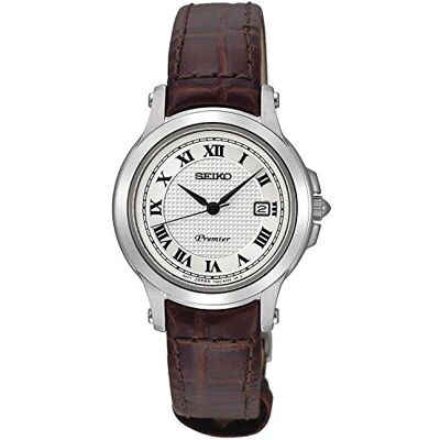 Seiko Reloj de Pulsera para Hombre, Plata/marrón Seiko Reloj de Pulsera para Hombre, Plata/marrón
