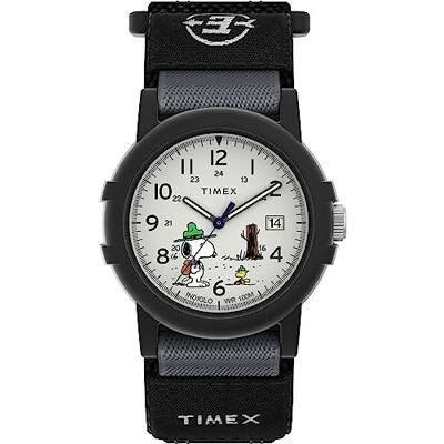 Timex Expedition X Peanuts Beagle Scout Camper TW4B29100 Reloj de Pulsera para Hombre (40 mm), Negro, Moderno Timex Expedition X Peanuts Beagle Scout Camper TW4B29100 Reloj de Pulsera para Hombre (40 mm), Negro, Moderno