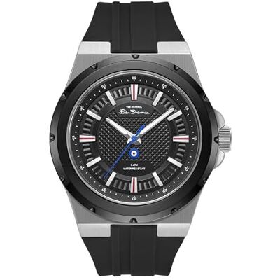 Ben Sherman Gloucester Reloj analógico de Cuarzo con Esfera Negra y Correa de Silicona Negra para Hombre, Cristal Mineral, 3 ATM, Caja de 43 mm Ben Sherman Gloucester Reloj analógico de Cuarzo con Esfera Negra y Correa de Silicona Negra para Hombre, Cristal Mineral, 3 ATM, Caja de 43 mm