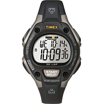 Timex Ironman T5E961 Reloj digital para mujer de 34 mm, correa de resina gris Timex Ironman T5E961 Reloj digital para mujer de 34 mm, correa de resina gris
