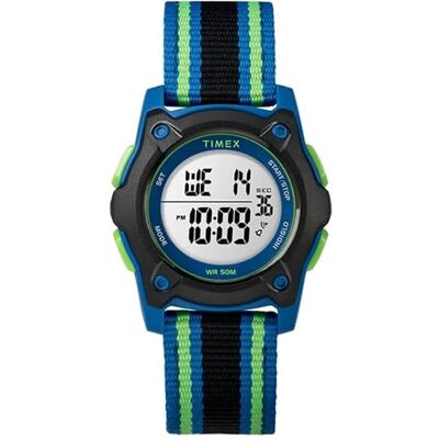 Timex Orologio Kids Time Machines Digital 35 mm blu/nero/verde con cinturino in nylon a doppio strato TW7C26000 Timex Orologio Kids Time Machines Digital 35 mm blu/nero/verde con cinturino in nylon a doppio strato TW7C26000
