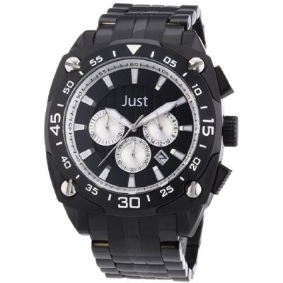 Excellanc Reloj analógico de Cuarzo para Hombre, Correa de Acero Inoxidable Color Negro (cronómetro) Excellanc Reloj analógico de Cuarzo para Hombre, Correa de Acero Inoxidable Color Negro (cronómetro)