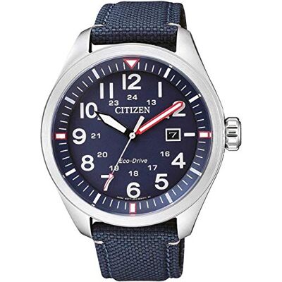 Citizen Eco-Drive Reloj analógico de Cuarzo para Hombre con Correa de Nailon Citizen Eco-Drive Reloj analógico de Cuarzo para Hombre con Correa de Nailon