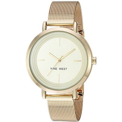 Nine West Reloj analógico para Mujer de Cuarzo japonés con Correa en Acero Inoxidable , Oro Nine West Reloj analógico para Mujer de Cuarzo japonés con Correa en Acero Inoxidable , Oro
