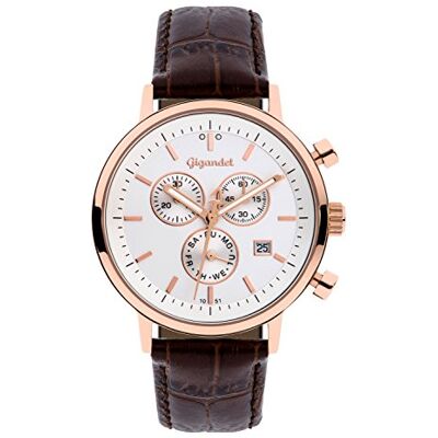 Gigandet Classico Reloj para Hombre Cronógrafo Cuarzo Pulsera analógica de Cuero marrón Gigandet Classico Reloj para Hombre Cronógrafo Cuarzo Pulsera analógica de Cuero marrón
