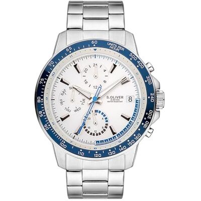 s.Oliver Reloj de Hombre Redondo Plata 42 mm Uhr de Metal con Movimiento de Cuarzo Am Edelstahlband con Faltschließe Reloj de Pulsera analógico 5 ATM Resistente al Agua s.Oliver Reloj de Hombre Redondo Plata 42 mm Uhr de Metal con Movimiento de Cuarzo Am Edelstahlband con Faltschließe Reloj de Pulsera analógico 5 ATM Resistente al Agua