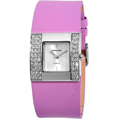 Excellanc 192523800001 Reloj analógico de mujer de cuarzo con correa de piel lila Excellanc 192523800001 Reloj analógico de mujer de cuarzo con correa de piel lila