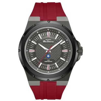 Ben Sherman Gloucester Reloj analógico de Cuarzo con Esfera de Metal y Correa de Silicona roja para Hombre, Cristal Mineral, 3 ATM, Caja de 43 mm Ben Sherman Gloucester Reloj analógico de Cuarzo con Esfera de Metal y Correa de Silicona roja para Hombre, Cristal Mineral, 3 ATM, Caja de 43 mm