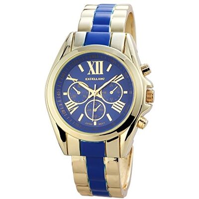 Excellanc Reloj de Pulsera Mujer, Varios Materiales, Color Dorado Excellanc Reloj de Pulsera Mujer, Varios Materiales, Color Dorado