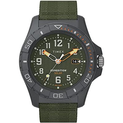 Timex Expedition Freedive Ocean Reloj para Hombre, Correa de Tela reciclada Verde con Esfera Verde y Caja Gris, 46 mm Timex Expedition Freedive Ocean Reloj para Hombre, Correa de Tela reciclada Verde con Esfera Verde y Caja Gris, 46 mm