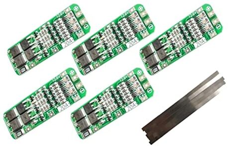 TECNOIOT 5pcs 3S 20A 12.6V Li-Ion Litio 18650 BMS PCM Placa de protección de batería + 5uds Tira de níquel